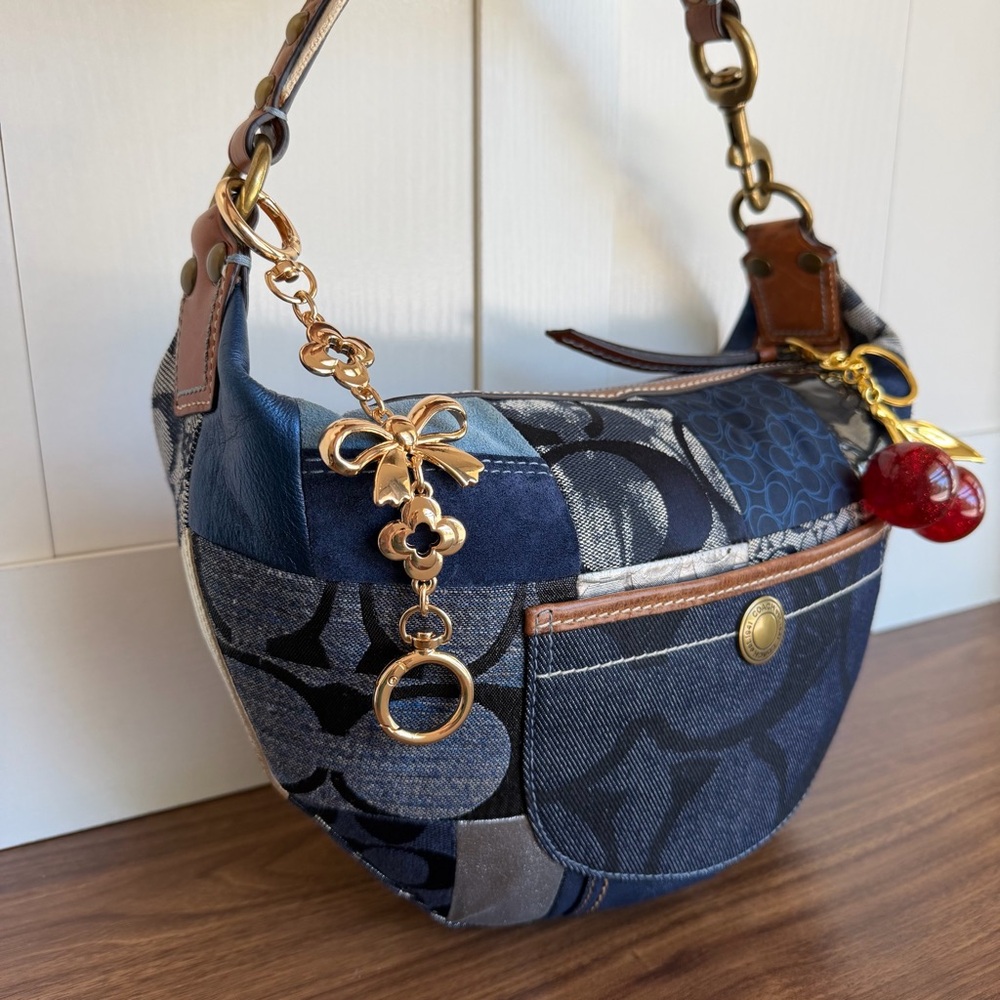 Coach Denim Patchwork Hobo Bag - image 2